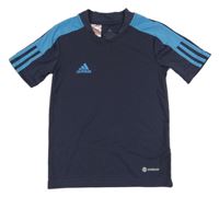 Tmavomodrošedo-modré funkční sportovní tričko Adidas