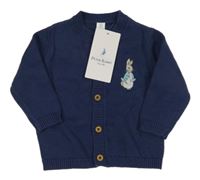 Nové - tmavomodrý prepínaci sveter s králíčkem - Peter Rabbit M&S