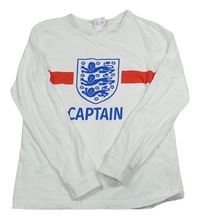 Biele tričko s potiskem England Tu