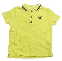 Žlté polo tričko s výšivkou F&F