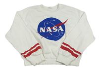 Biela mikina s logem NASA H&M