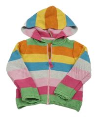 Farebný pruhovaný prepínaci sveter s kapucňou Mothercare