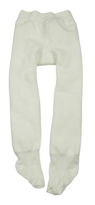 Biele rebrované zateplené pančuchy