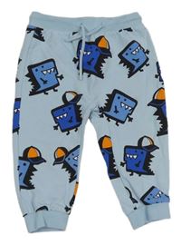 Světlemodré tepláky s dinosaury