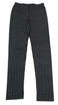 Čierno-biele kockované legíny Shein