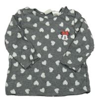 Tmavosivé melírované tričko so srdiečkami a Minnie H&M