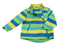 Zeleno-modro-žlutá pruhovaná šusťáková jarní bunda TCM