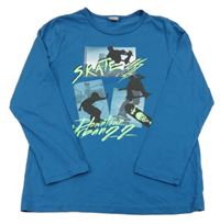 Petrolejové tričko so skateboardisty