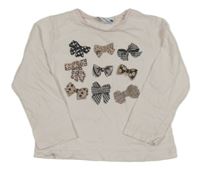 Světlerůžové triko s mašlemi Mayoral