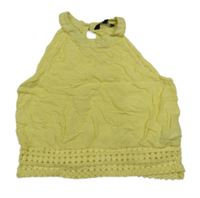 Žlutý crop top s krajkou George