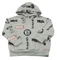 Sivá melírovaná mikina so Spidermanem a kapucňou Primark
