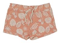 Ružové bavlnené kraťasy s listami Topolino