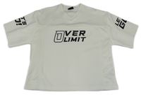 Smetanové teplákové tričko s nápisem a síťovinou Ergeenomixx