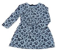 Modré teplákové šaty s leopardím vzorom George