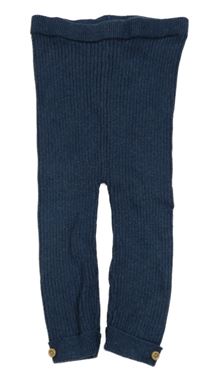 Tmavomodré rebrované pletené tepláky Tu