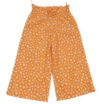 Oranžové květované široké lehké kalhoty C&A