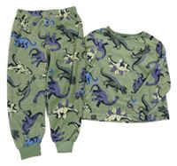 Zelené plyšové pyžamo s dinosaury Primark