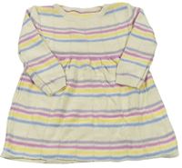 Smetanovo-farebné pruhované pletené šaty George