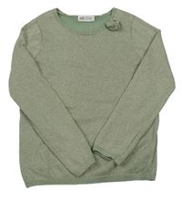 Zelený ľahký trblietavý sveter H&M