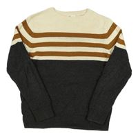 Smetanovo-tmavosivý ľahký sveter H&M