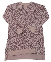 Starorůžové leopardí teplákové šaty M&Co.