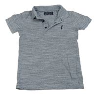 Světlemodré melírované polo tričko Next