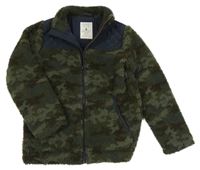 Khaki huňatá podšitá bunda s vreckami Fatface