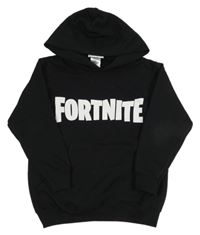 Čierna mikina s nápisom a kapucí - Fortnite