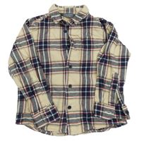 Smetanovo-tmavomodrá kostkovaná košile Primark