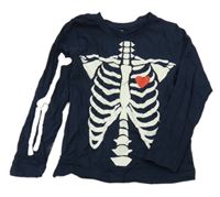 Tmavomodré tričko s kostmi Lupilu