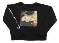 Černá mikina s potiskem Primark