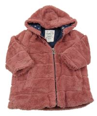 Staroružová kožušinová podšitá bunda s kapucňou C&A