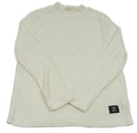 Smetanové žebrované úpletové triko shein