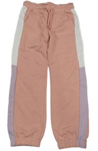 Růžové tepláky s lila pruhem Dopodopo