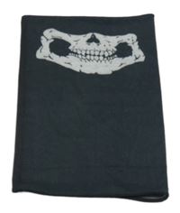 Tmavošedý multifunkční nákrčník s lebkou 