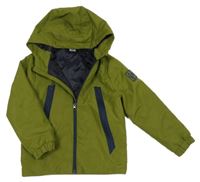 Zelená šusťáková lehce zateplená bunda s kapucí Pep&Co