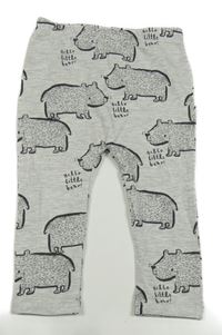 Sivé melírované legíny s medveďmi George