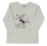 Bílé triko s houbou Topomini