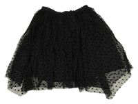 Čierna tylová bodkovaná á sukňa H&M