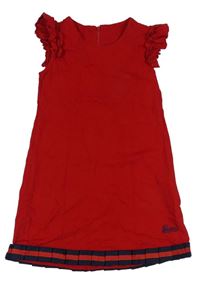 Červené bavlnené šaty s volánky Gucci
