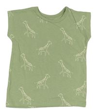 Svetlozelené tričko s žirafami  George