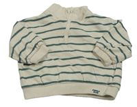 Bielo-zelená pruhovaná mikina H&M