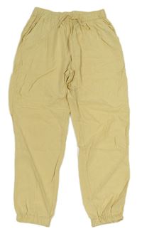 Pískové lehké cuff kalhoty H&M