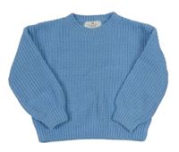 Modrý žinylkový svetr H&M