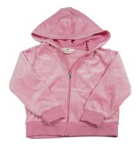 Ružová zamatová prepínaci mikina s kapucňou H&M