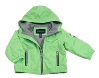 Zelená šušťáková lehce zateplená bunda s kapucňou