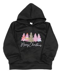 Čierna mikina so stromami a kapucňou