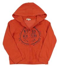 Červená prepínaci mikina s nápismi a kapucňou Vertbaudet