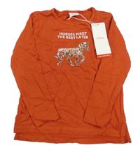 Nové - Oranžové tričko s koněm S. Oliver