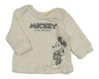 Smotanové rebrované tričko s Mickeym George